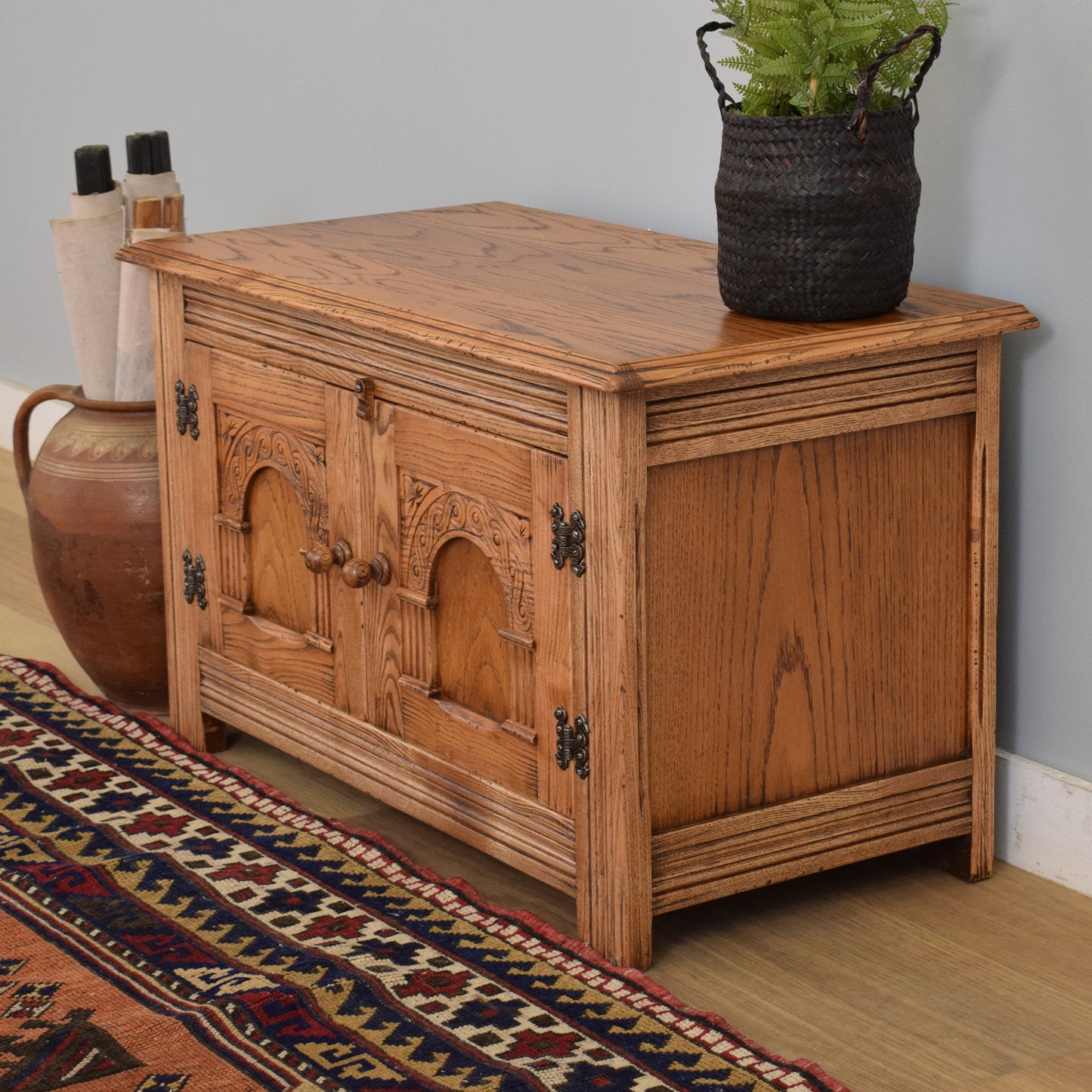 Restored Oak TV Cabinet