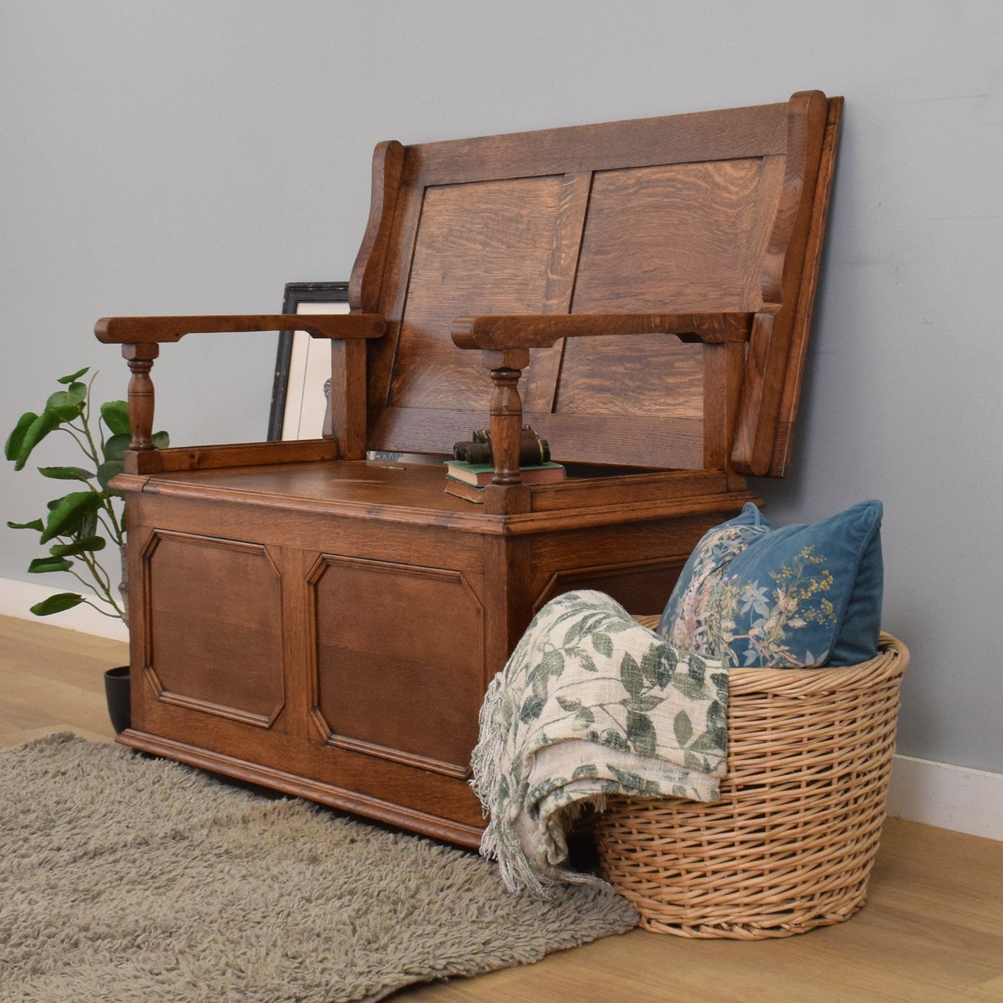 Restored Oak Monks Bench