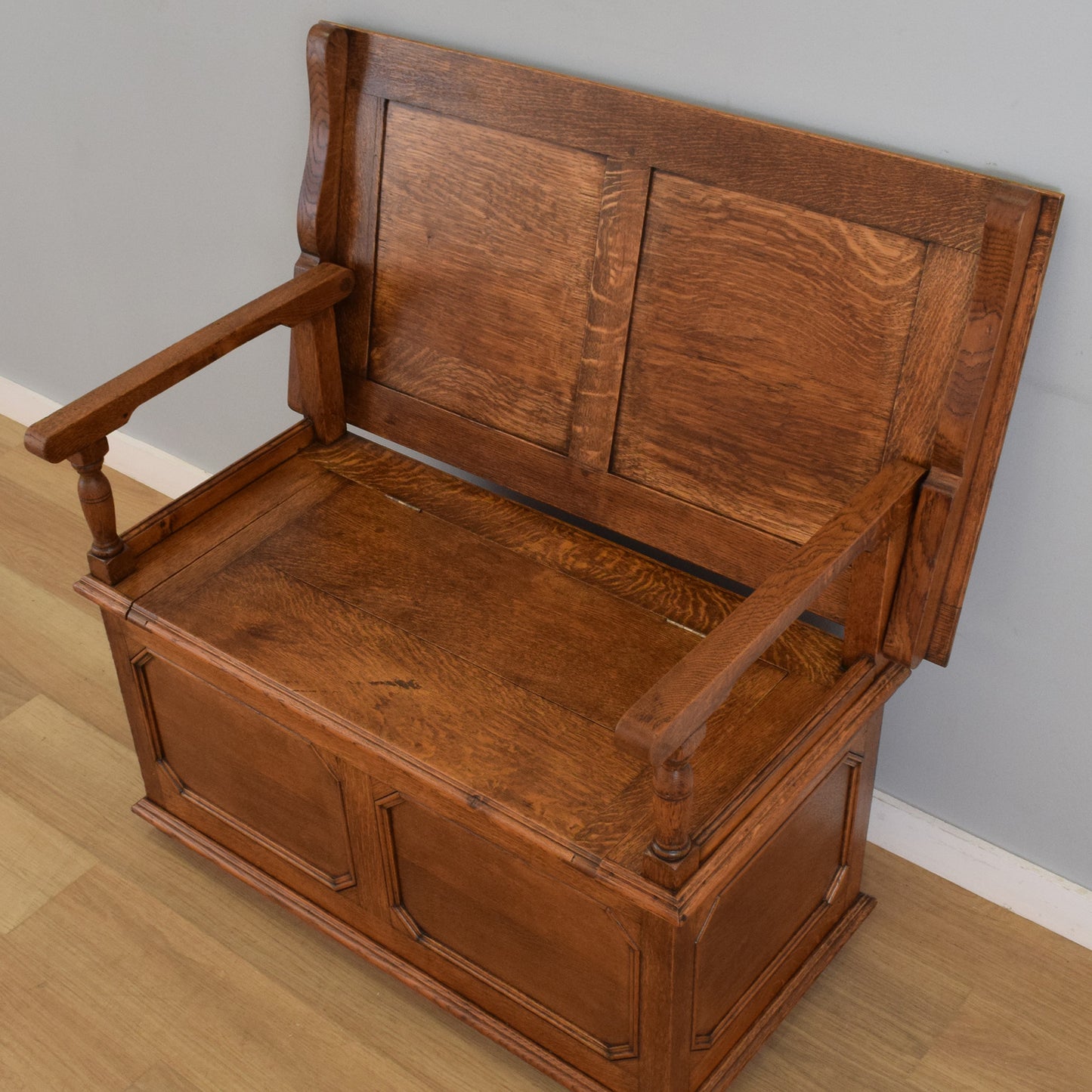 Restored Oak Monks Bench