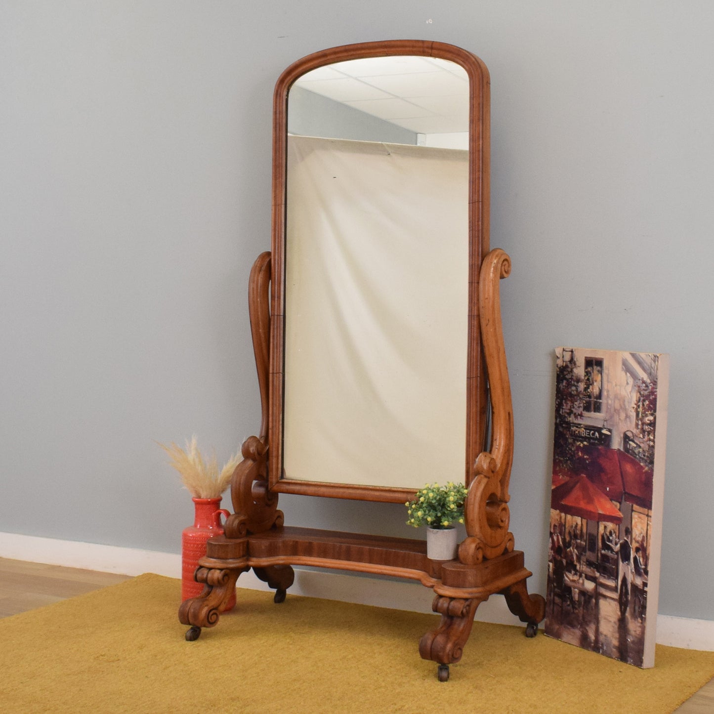 Victorian Mahogany Cheval Mirror