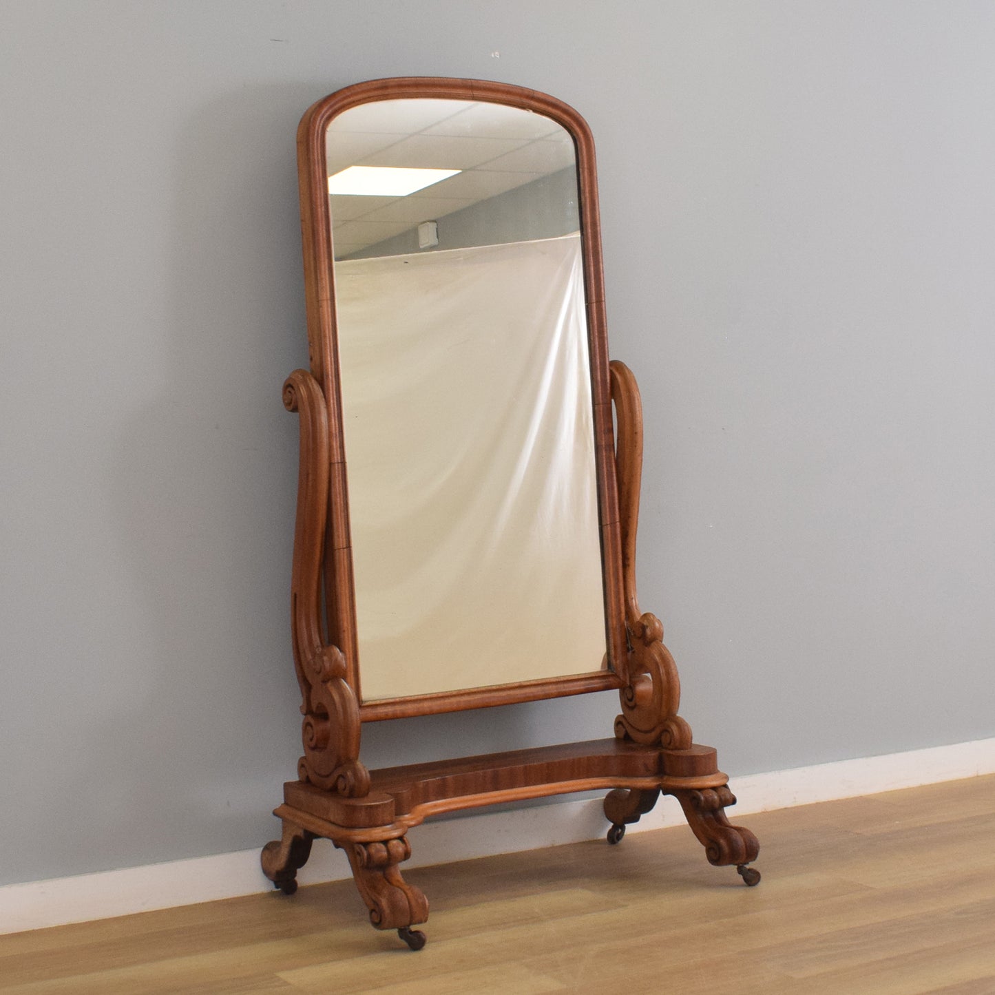 Victorian Mahogany Cheval Mirror