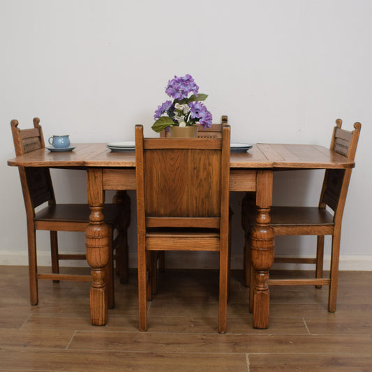 Vintage Draw Leaf Table And Four Chairs