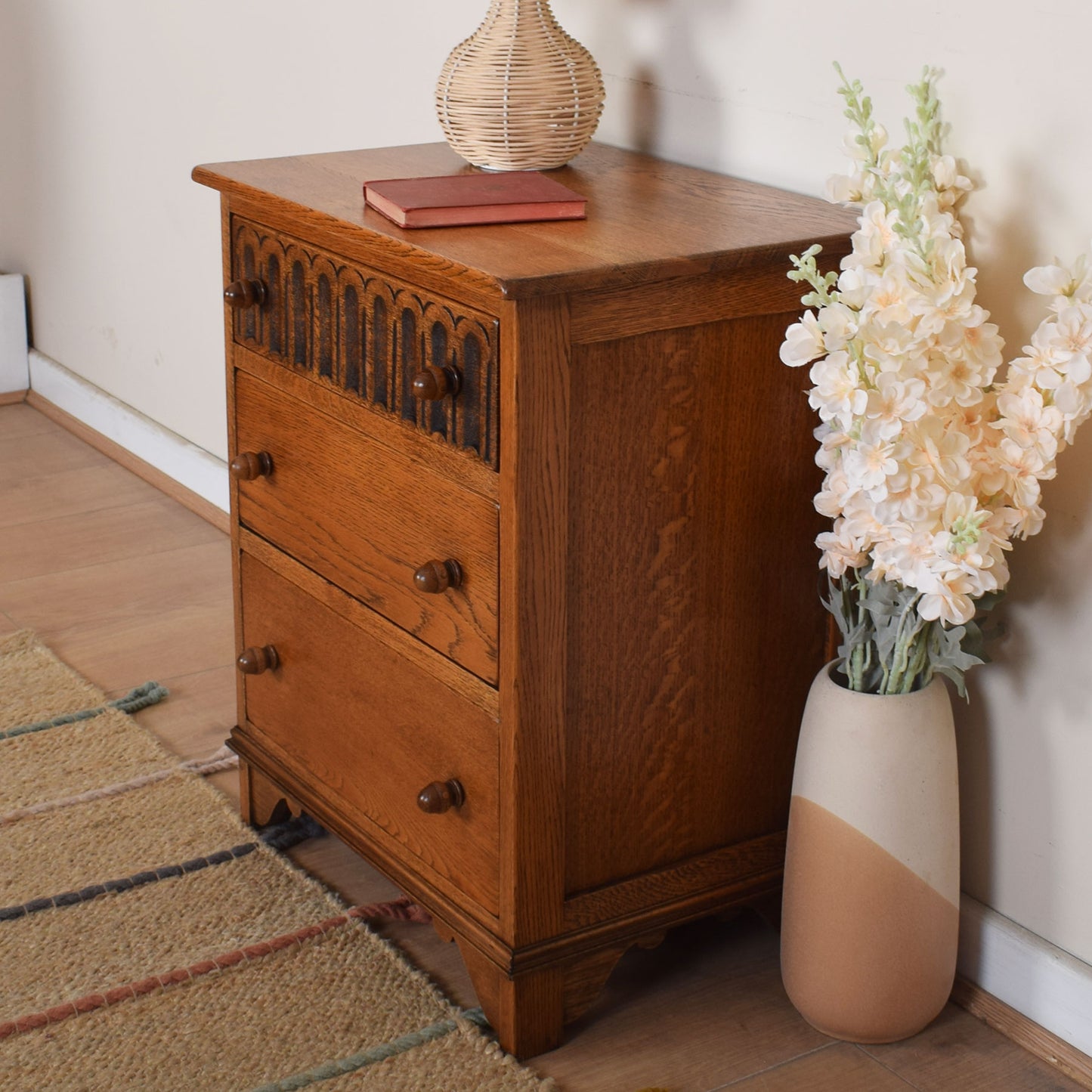 Oak Bedside Chest of Drawers