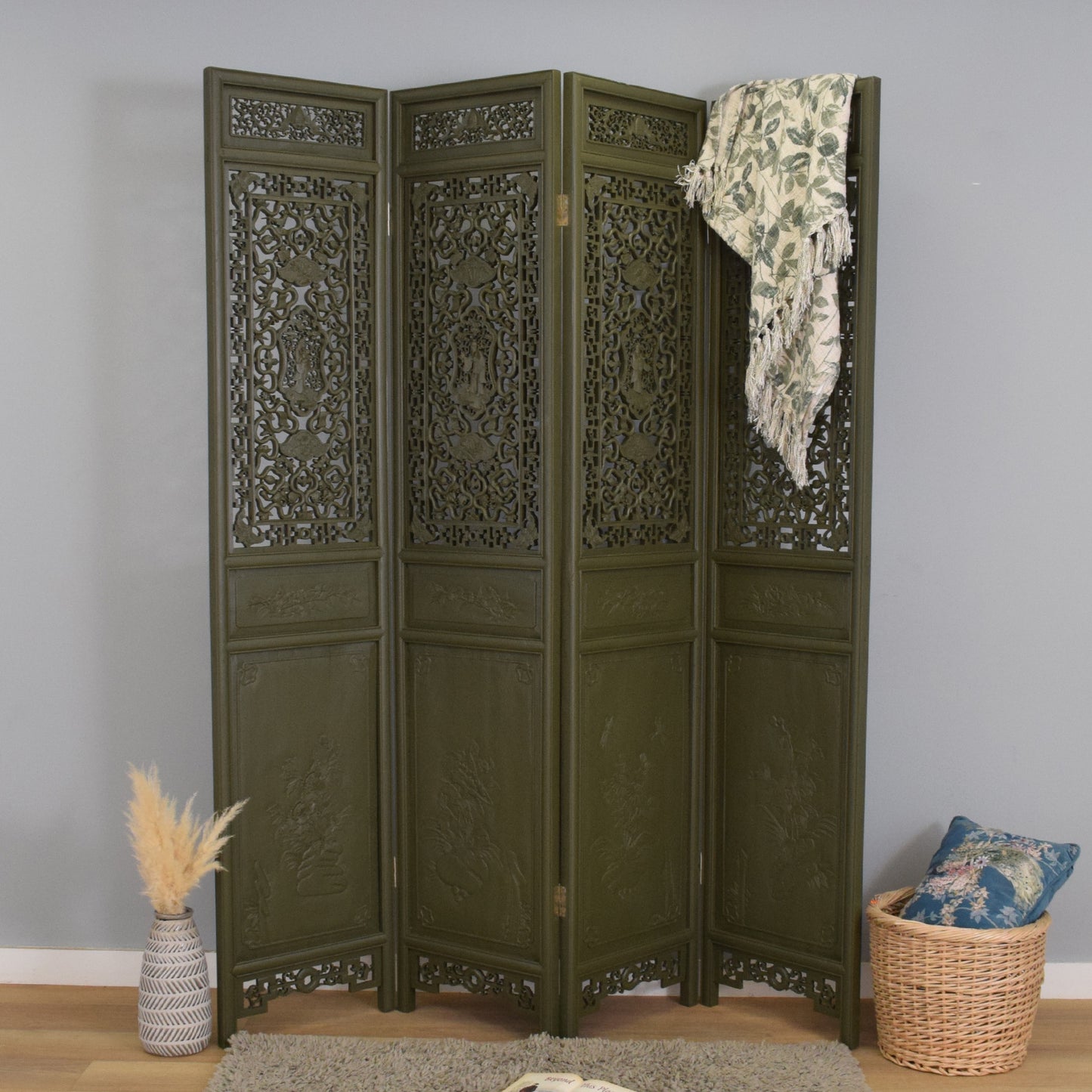 Painted Ornate Room Divider
