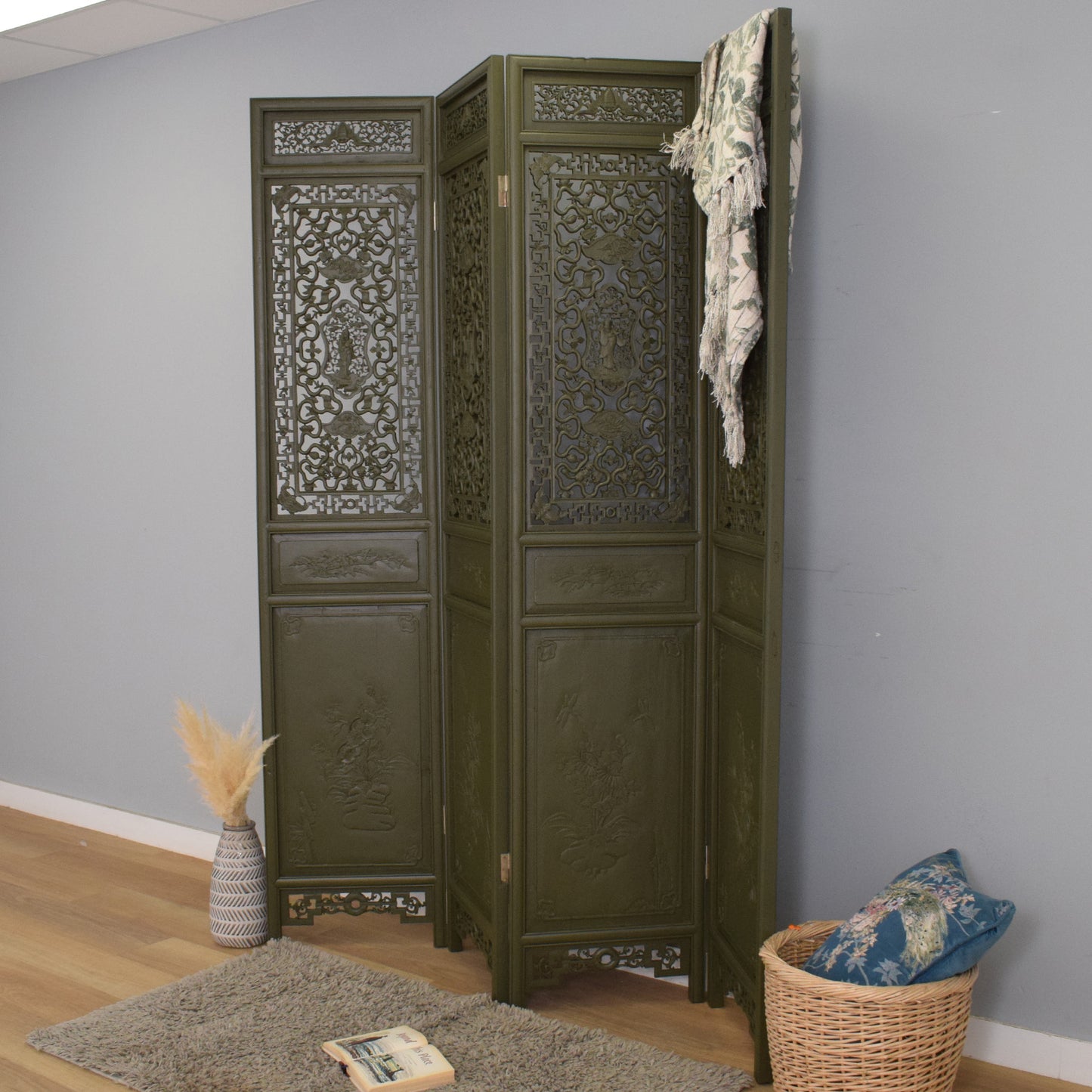 Painted Ornate Room Divider