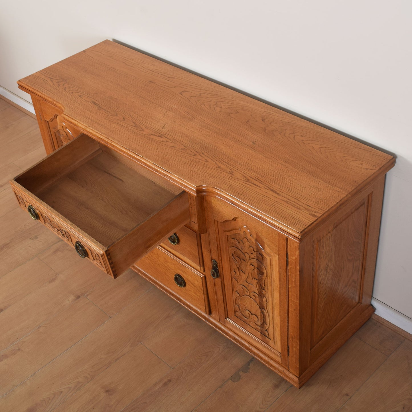 Large Ornate Carved Oak Sideboard
