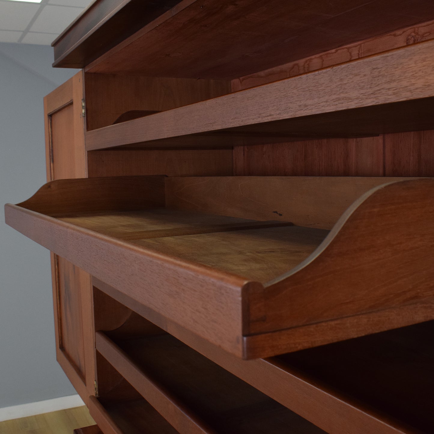 Large Mahogany Linen Press