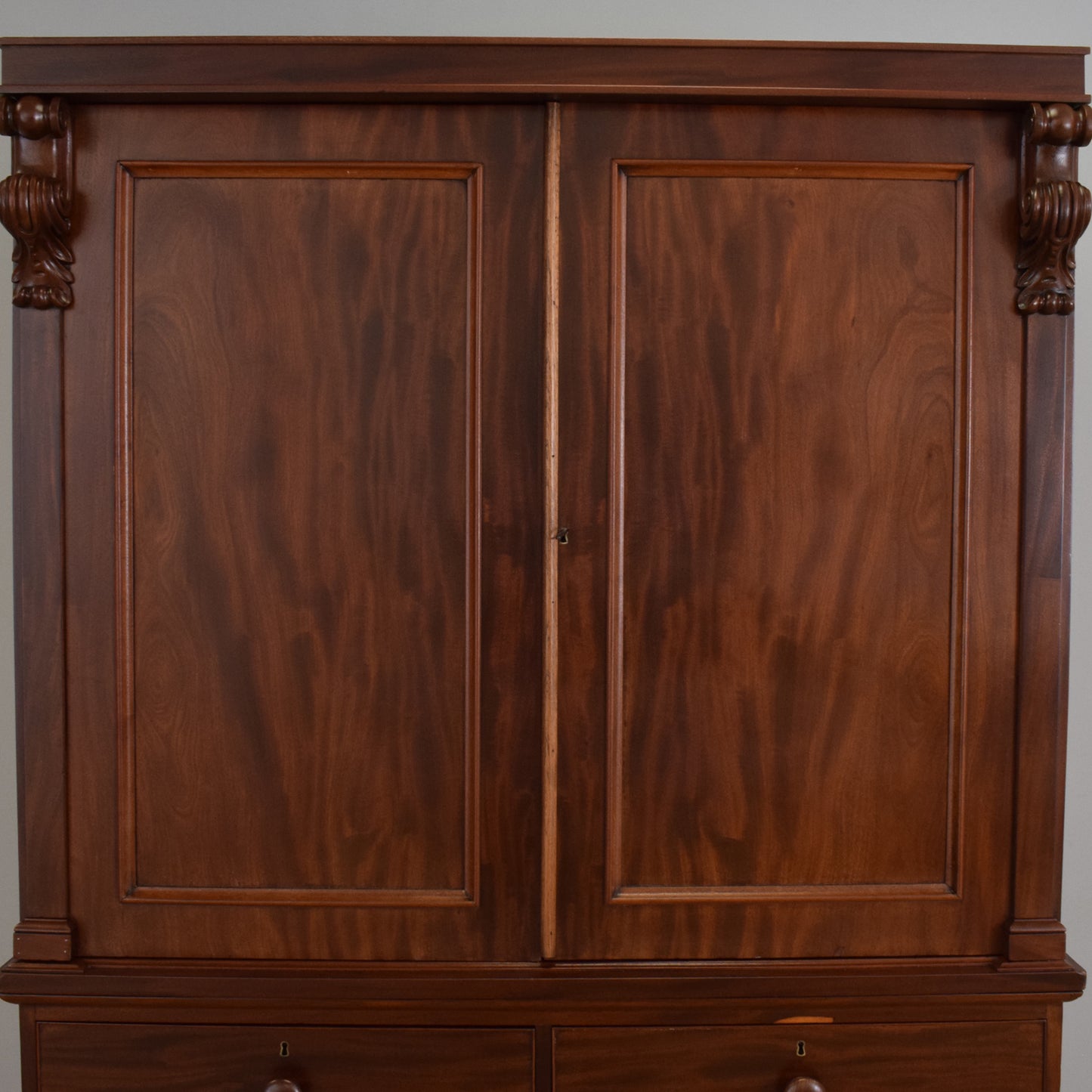 Large Mahogany Linen Press