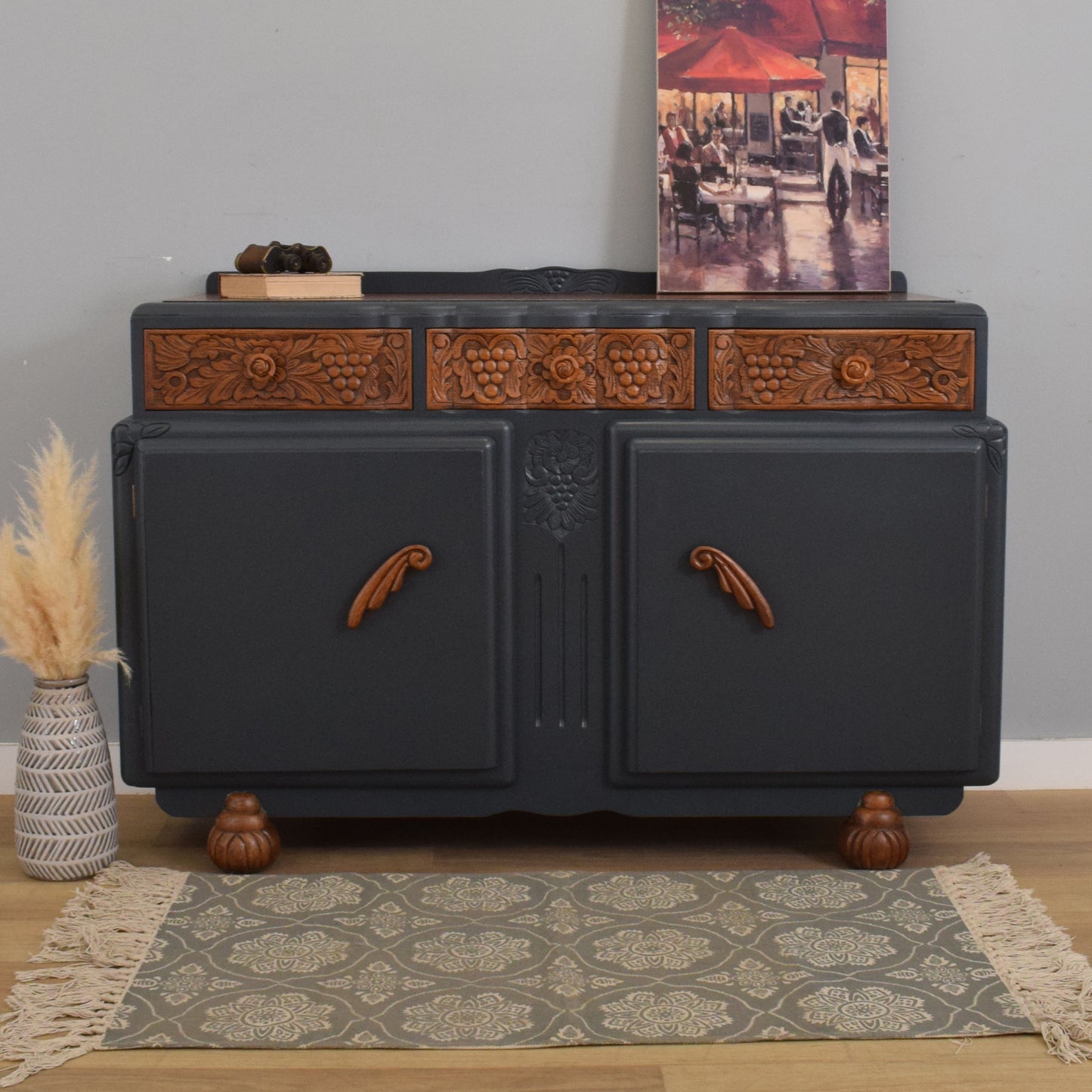 Carved Oak Sideboard
