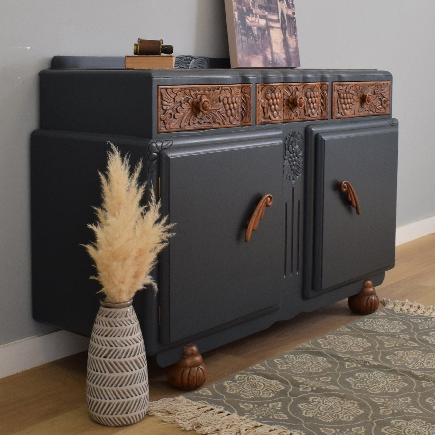Carved Oak Sideboard