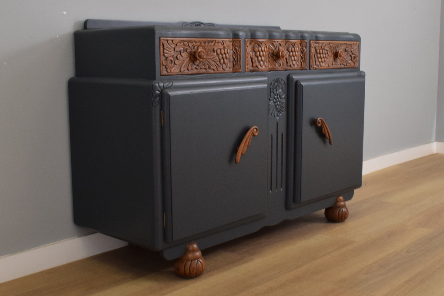 Carved Oak Sideboard
