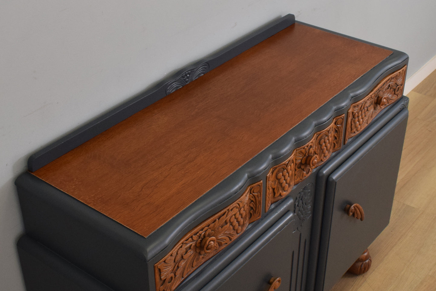 Carved Oak Sideboard