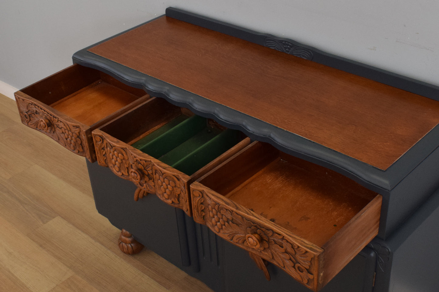 Carved Oak Sideboard