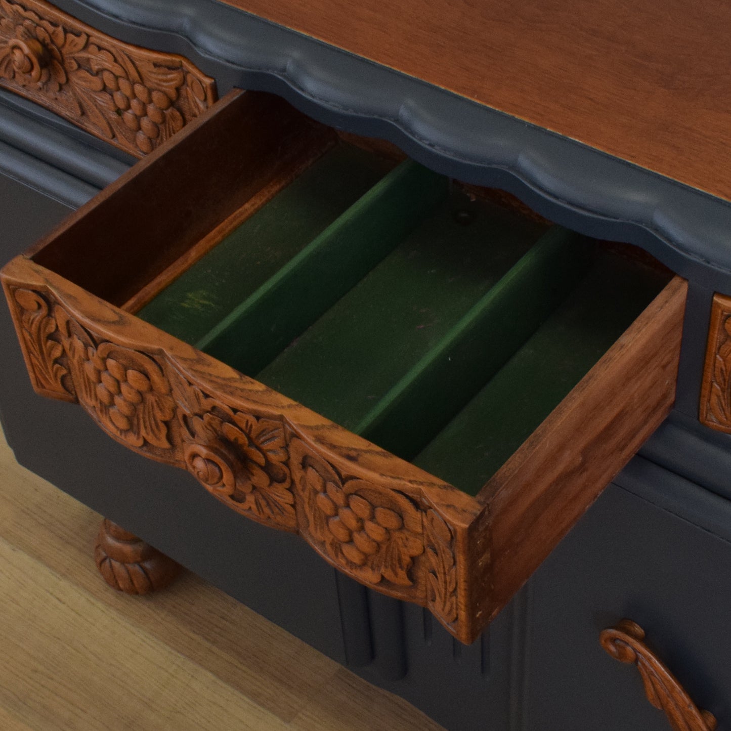 Carved Oak Sideboard