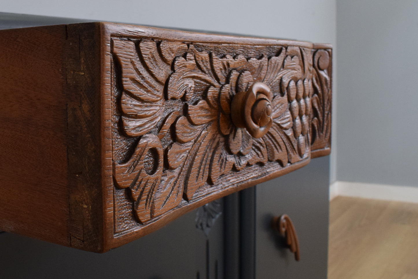 Carved Oak Sideboard