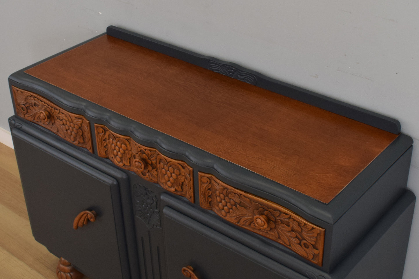 Carved Oak Sideboard