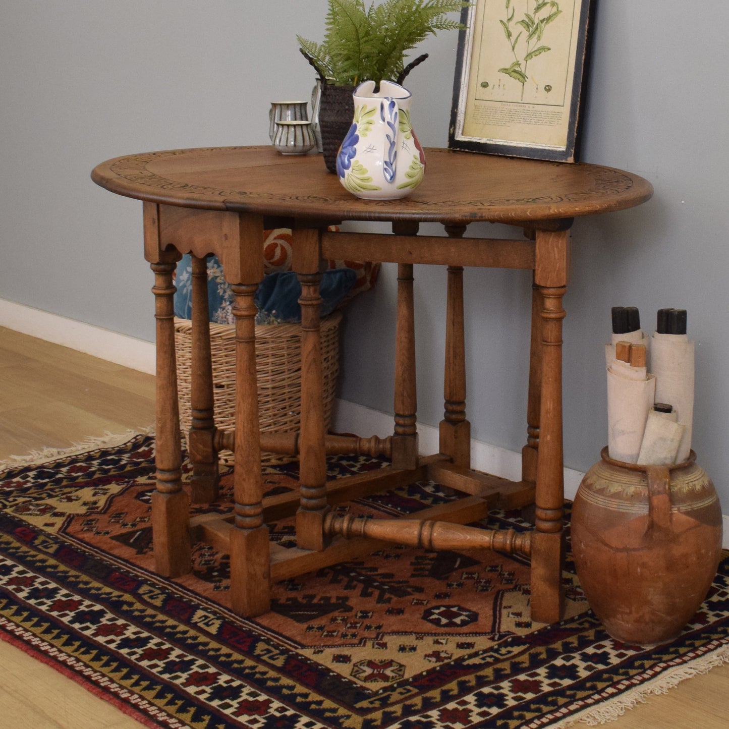 Oak Drop-Leaf Table