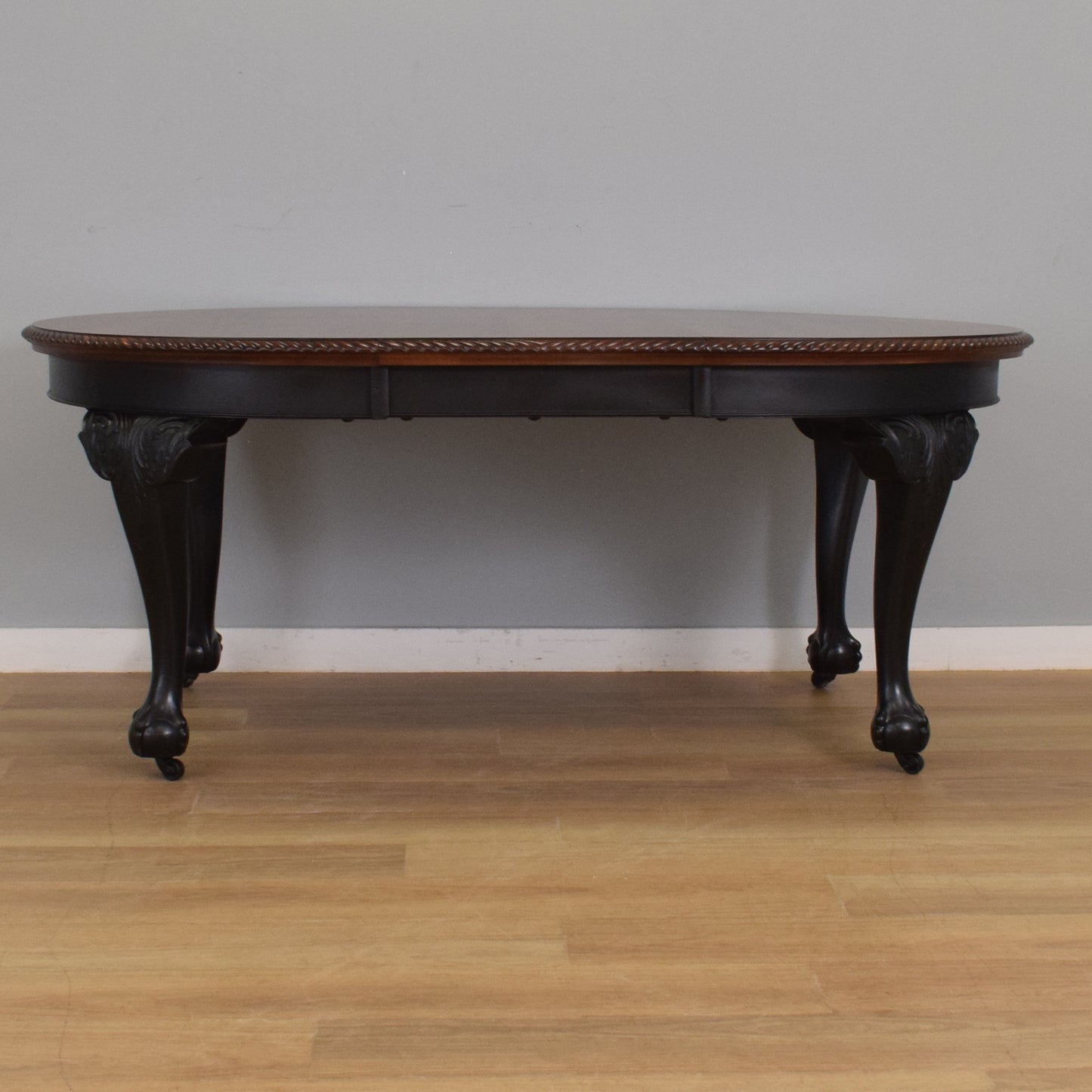 Painted Mahogany Table and Six Chairs