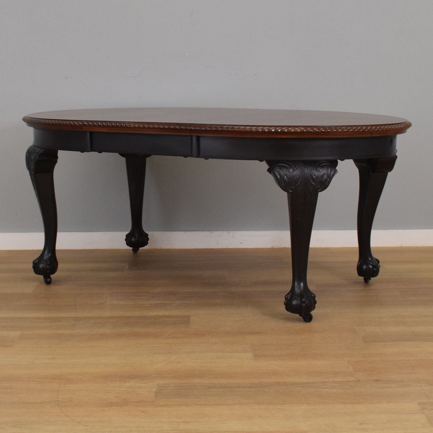 Painted Mahogany Table and Six Chairs