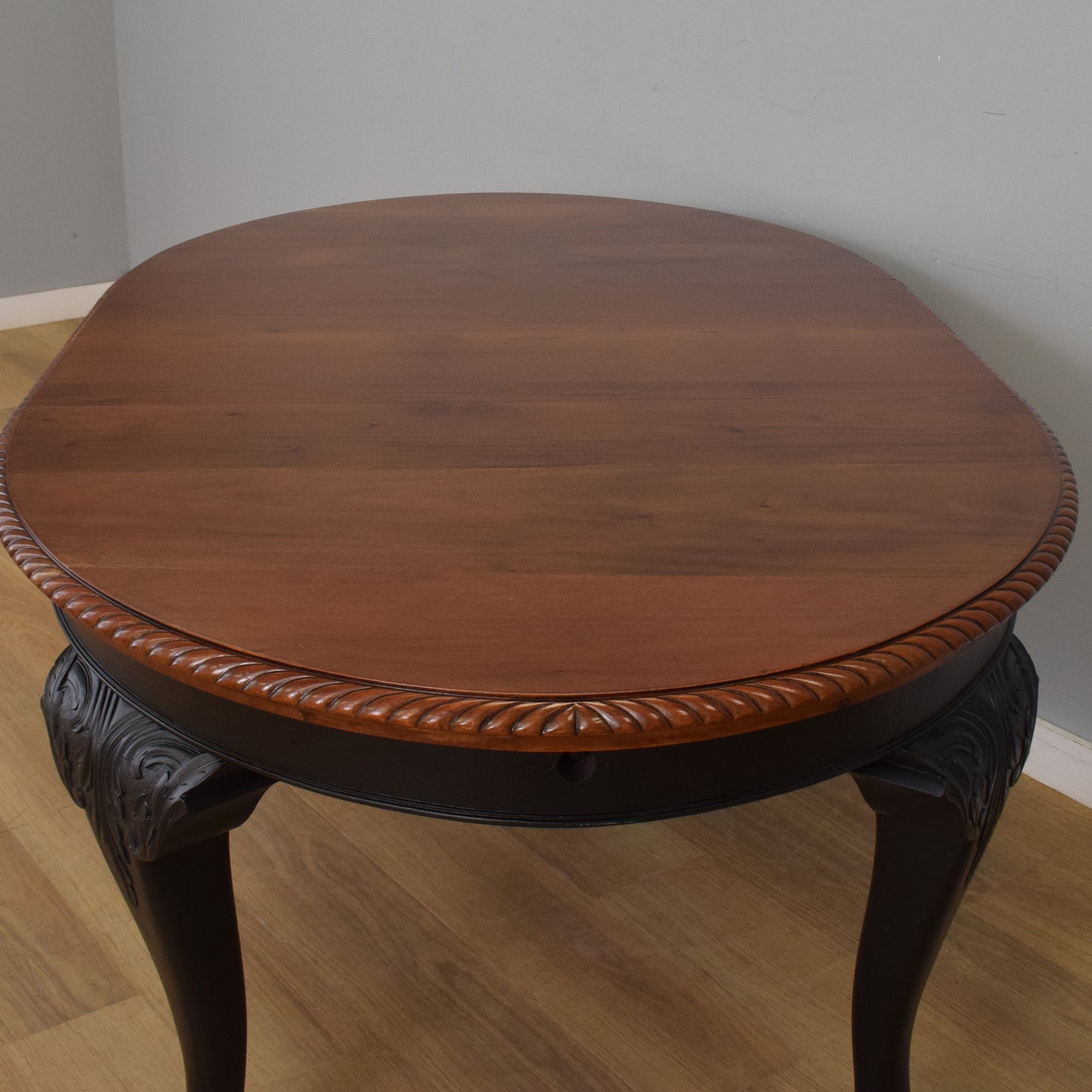 Painted Mahogany Table and Six Chairs