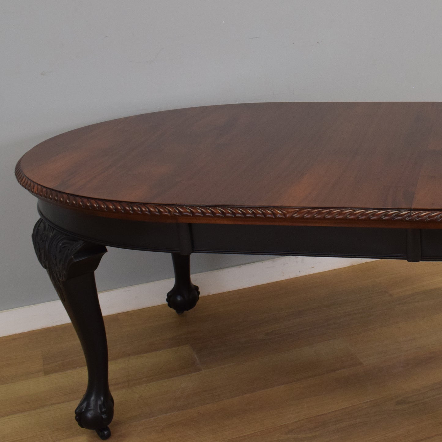 Painted Mahogany Table and Six Chairs