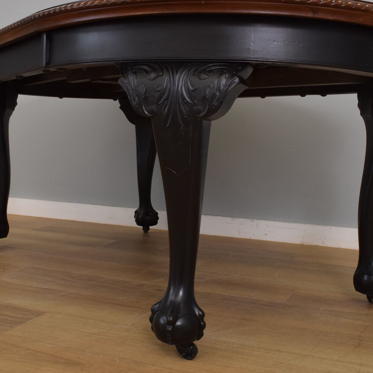 Painted Mahogany Table and Six Chairs