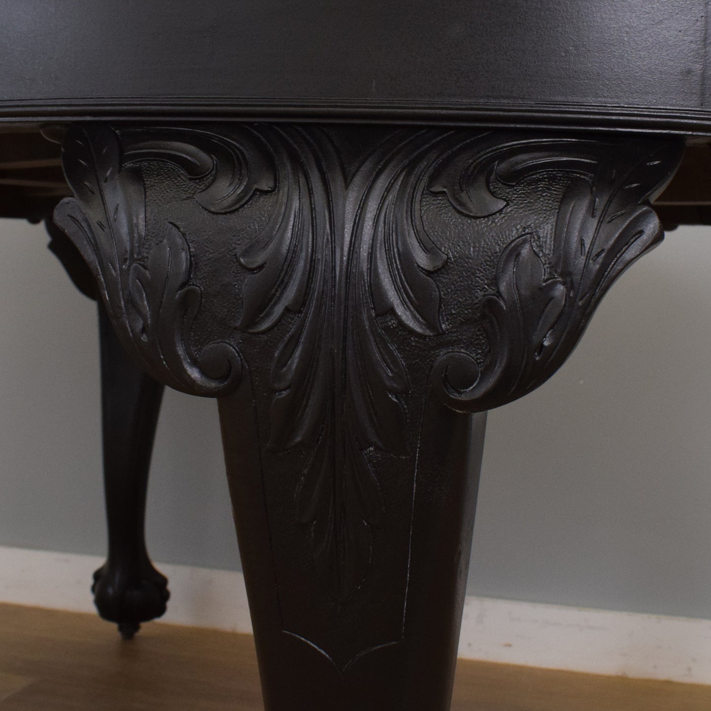 Painted Mahogany Table and Six Chairs