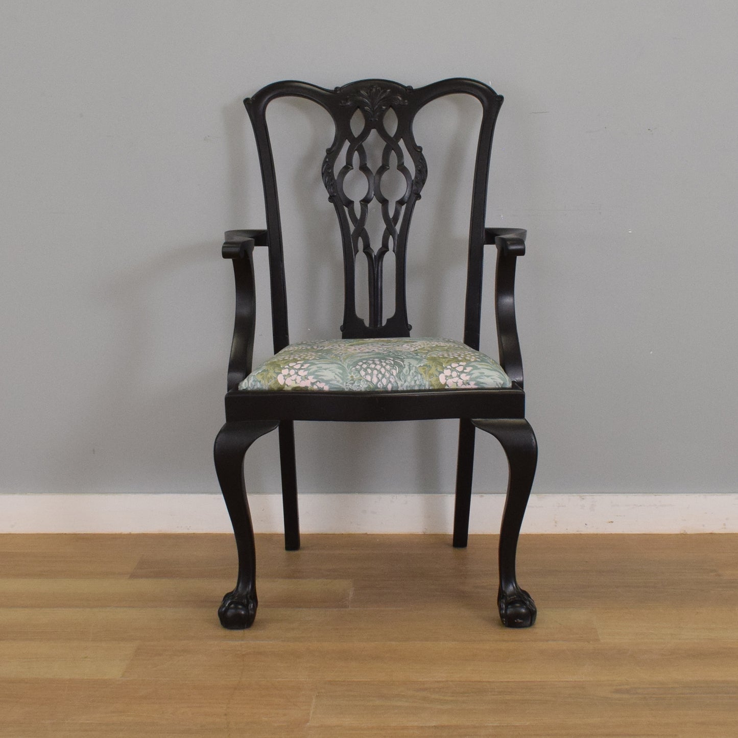 Painted Mahogany Table and Six Chairs