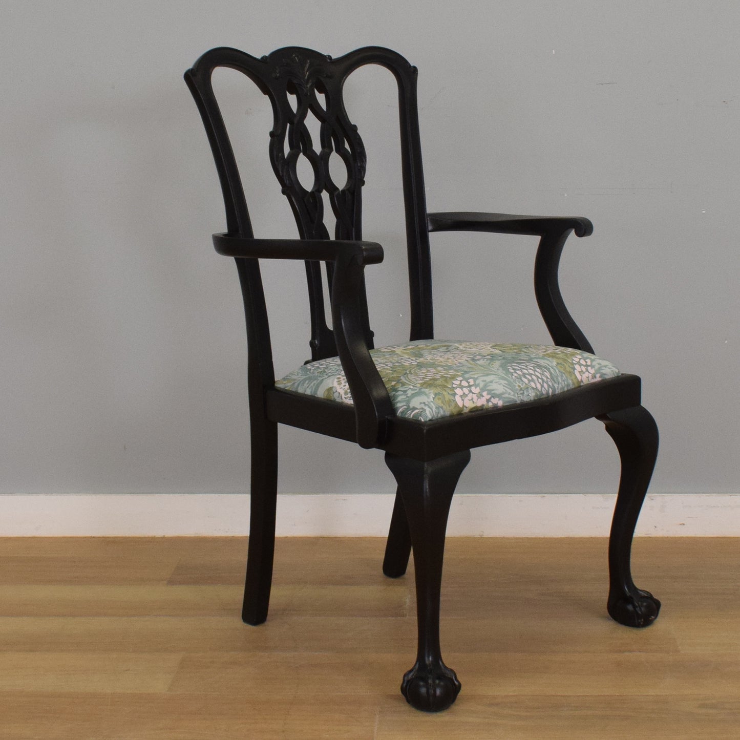 Painted Mahogany Table and Six Chairs