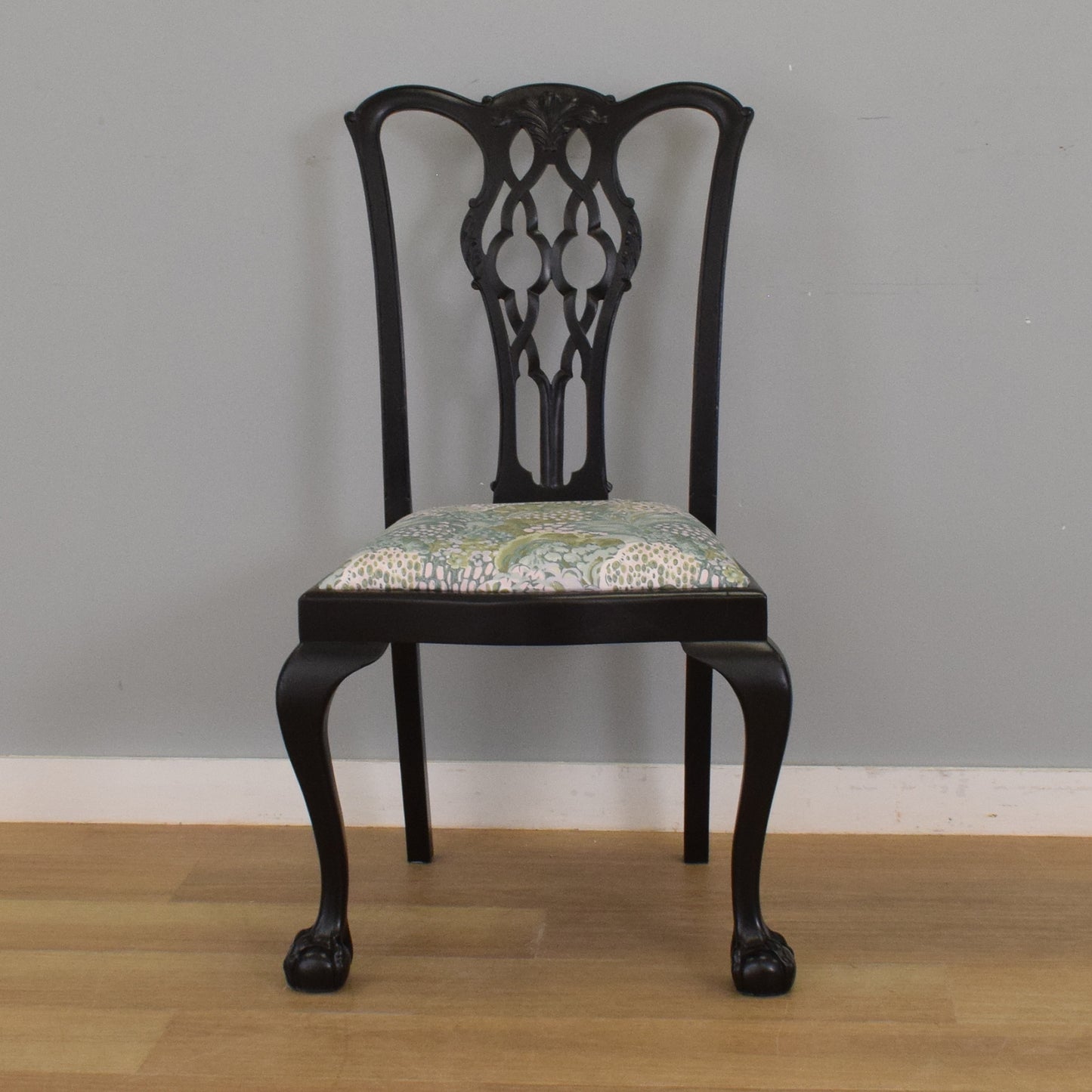 Painted Mahogany Table and Six Chairs