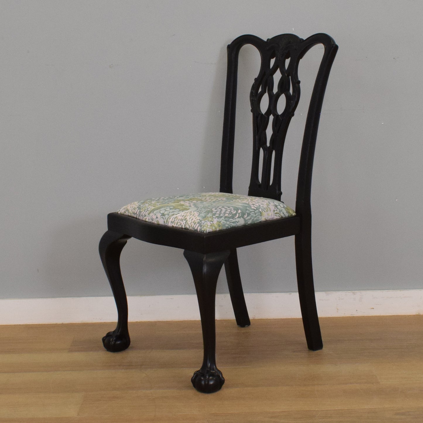 Painted Mahogany Table and Six Chairs