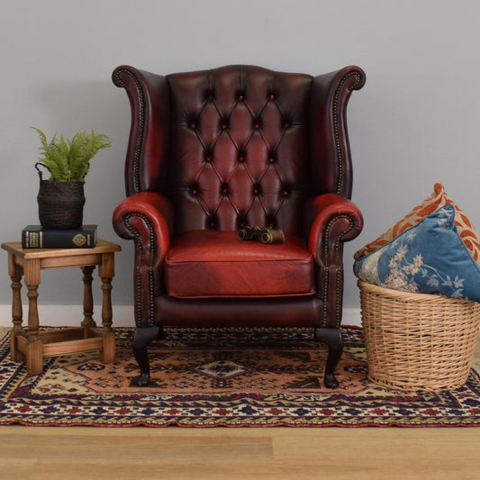 'Oxblood' Chesterfield Wingback Chair