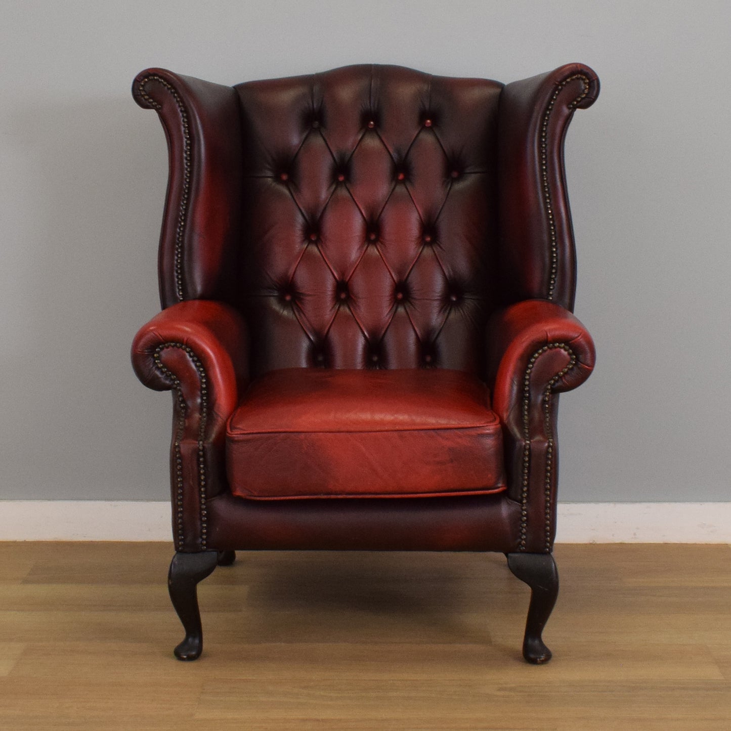 'Oxblood' Chesterfield Wingback Chair