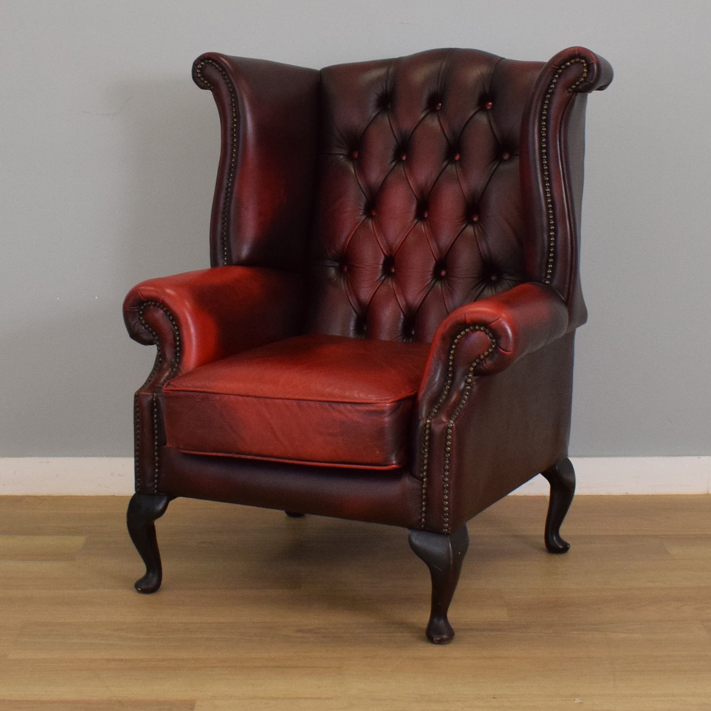 'Oxblood' Chesterfield Wingback Chair