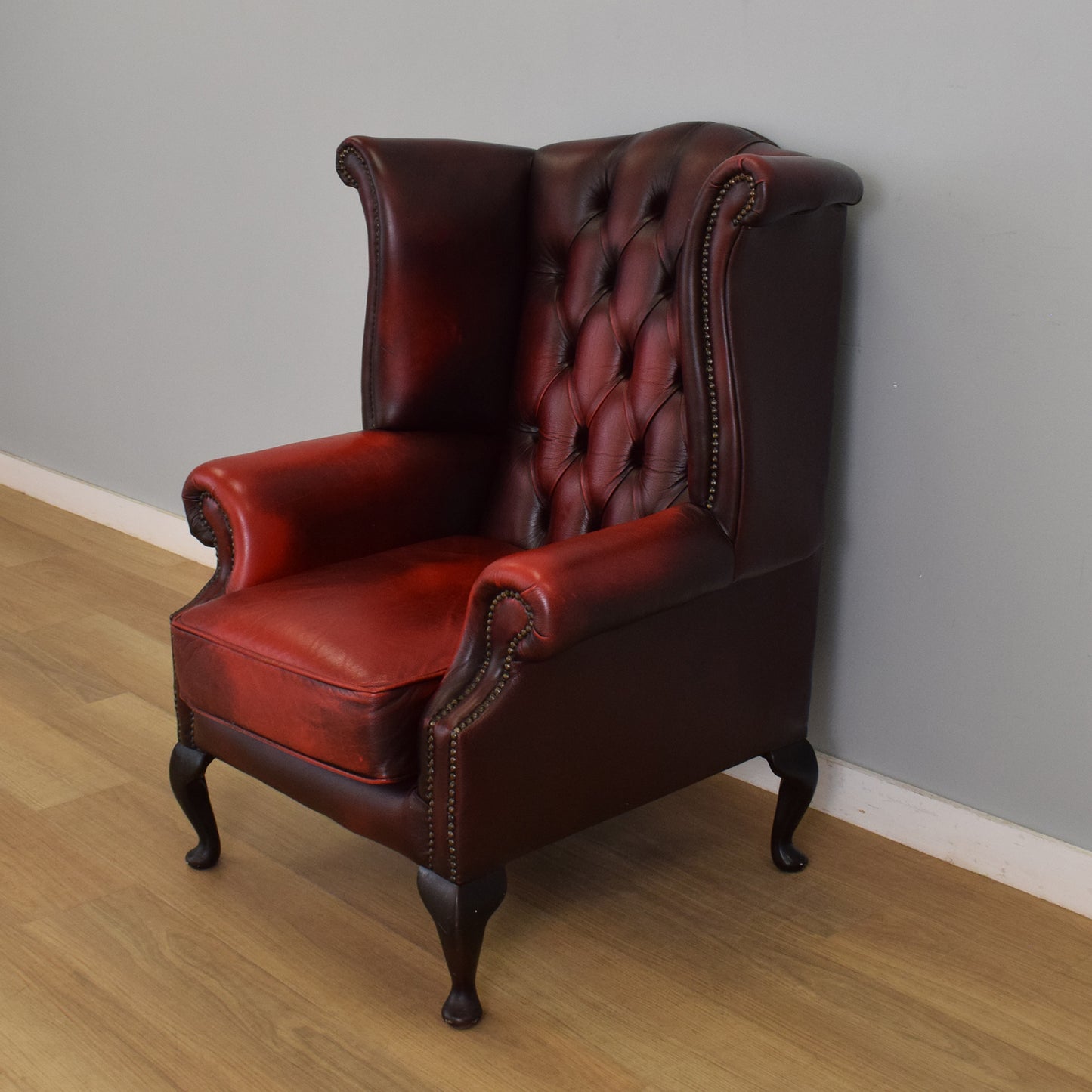 'Oxblood' Chesterfield Wingback Chair