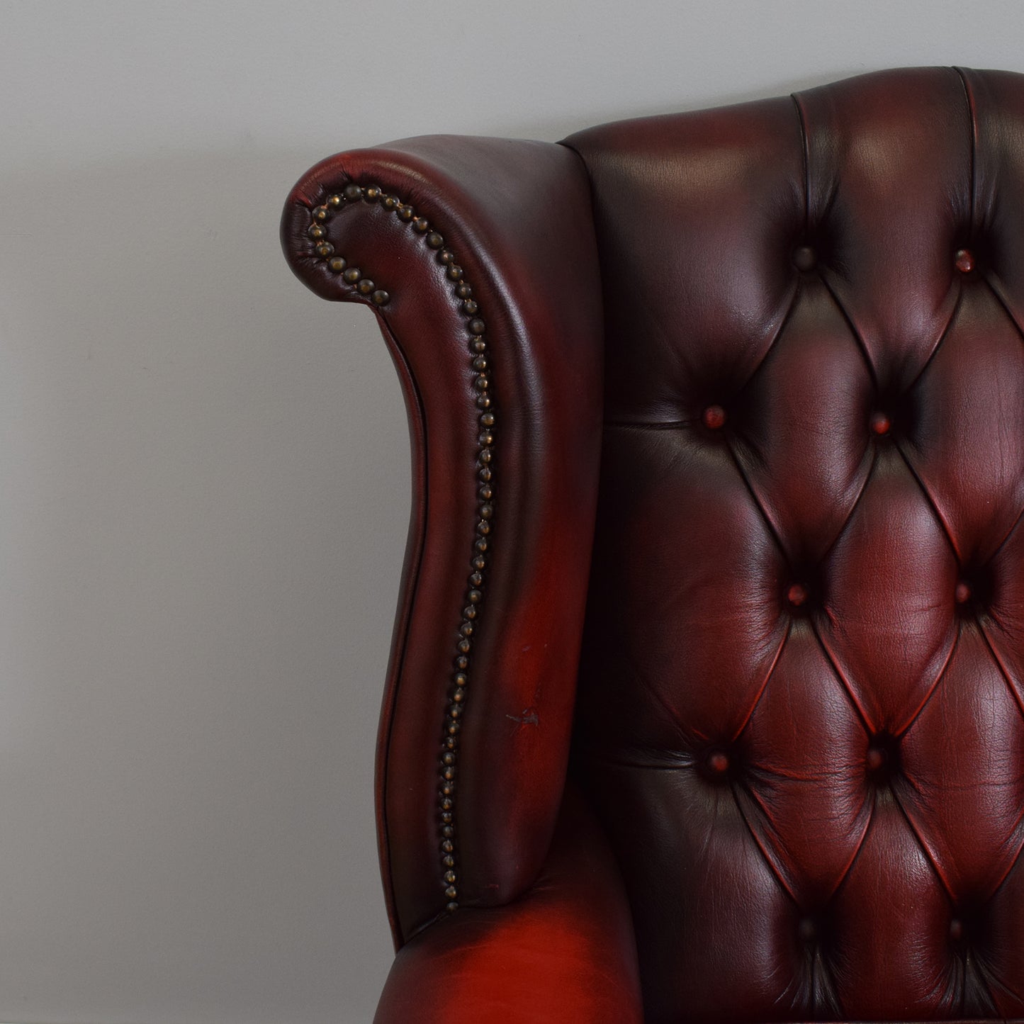 'Oxblood' Chesterfield Wingback Chair