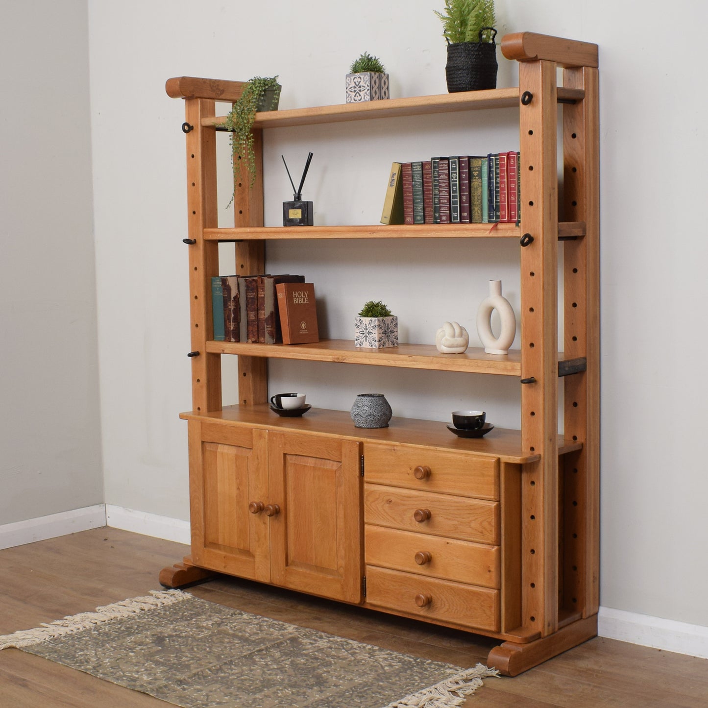 Restored Solid Oak Multi-Purpose Bookcase