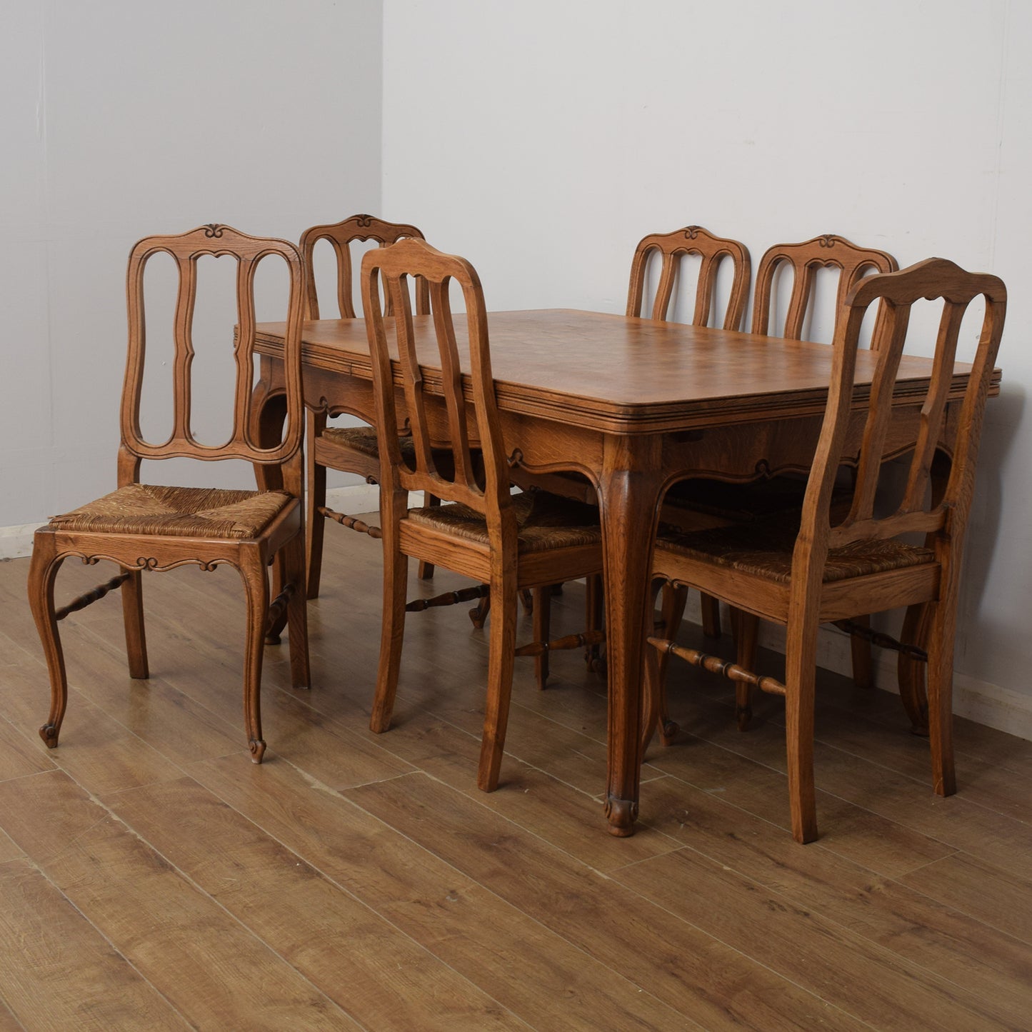 Extendable French Table and Six Chairs