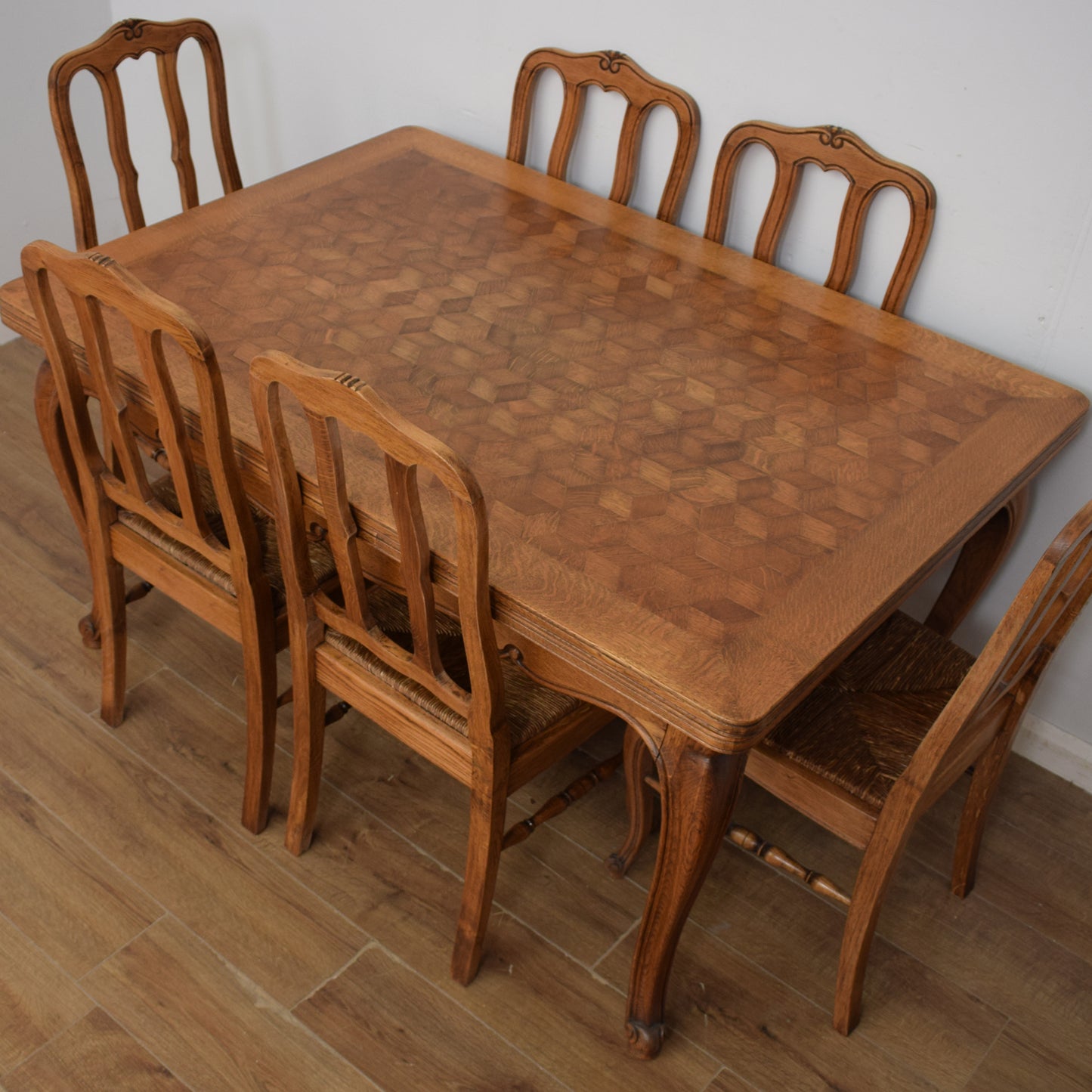 Extendable French Table and Six Chairs