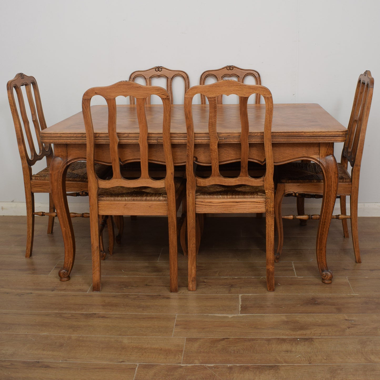 Extendable French Table and Six Chairs