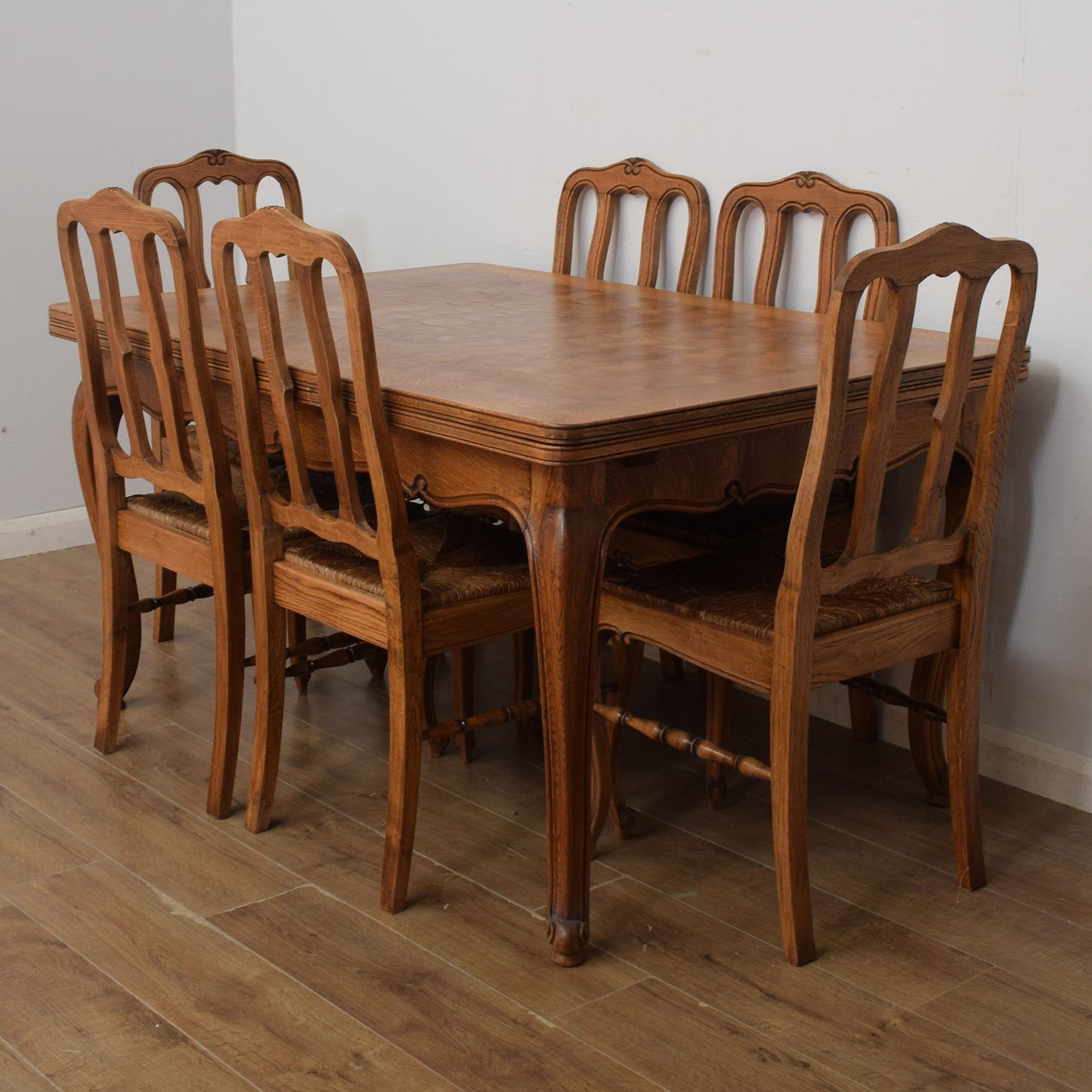 Extendable French Table and Six Chairs