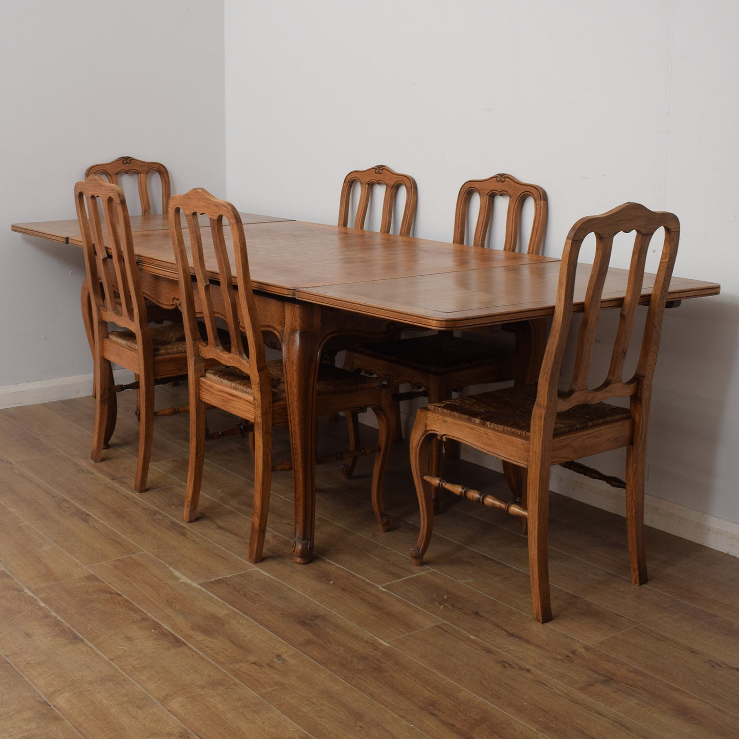 Extendable French Table and Six Chairs