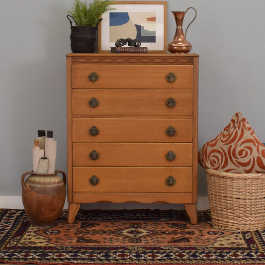 Oak Veneer Chest of Drawers