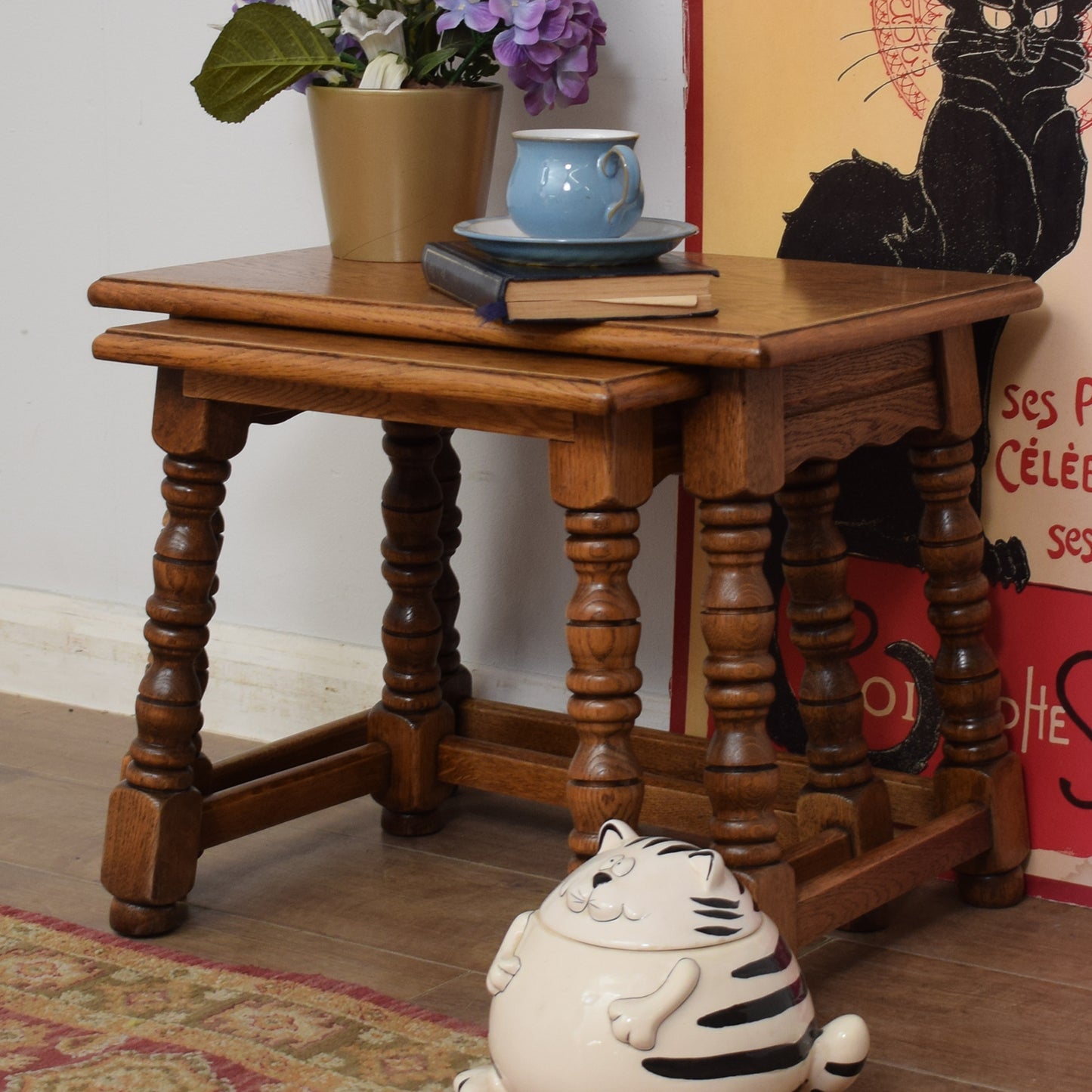 Oak Nest of Two Tables