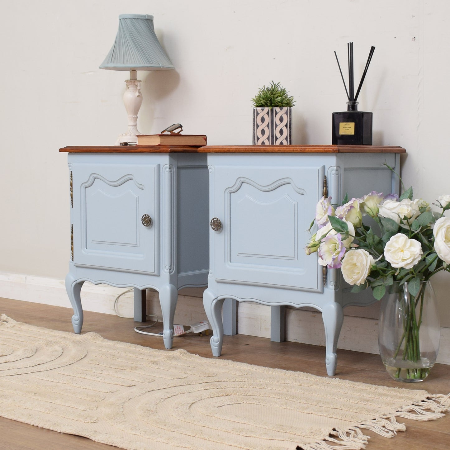 Painted French Bedside Cabinets