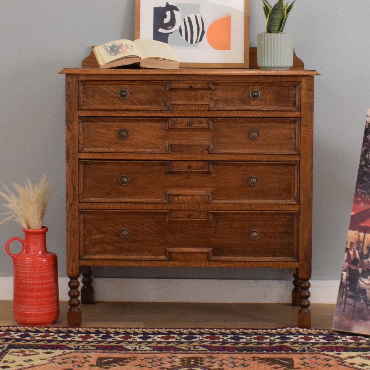 Restored Oak Chest of Drawers