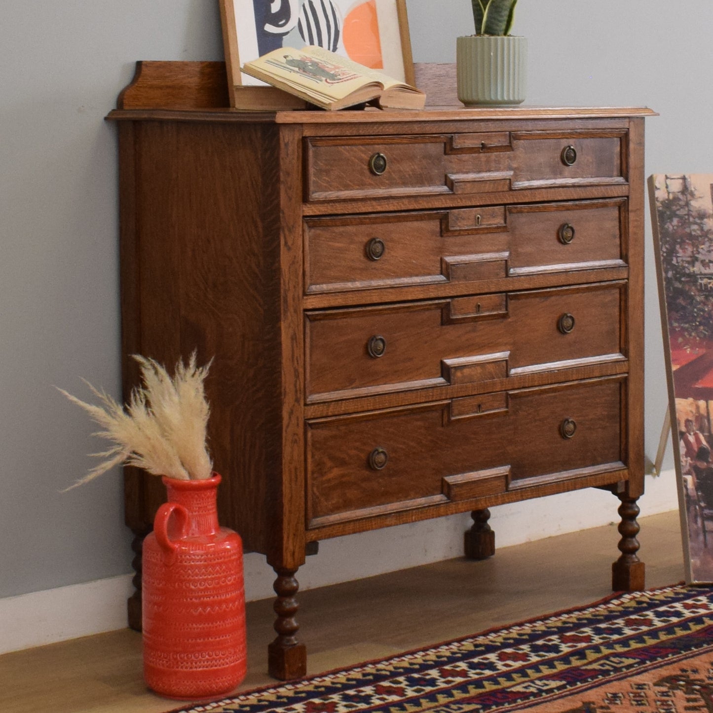 Restored Oak Chest of Drawers