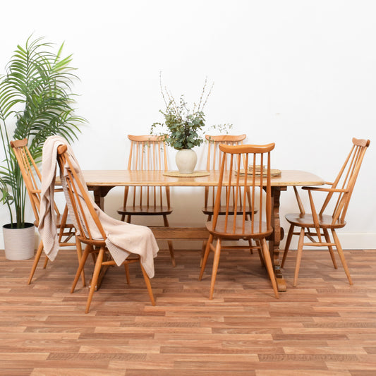 Ercol Dining Table and Six Chairs