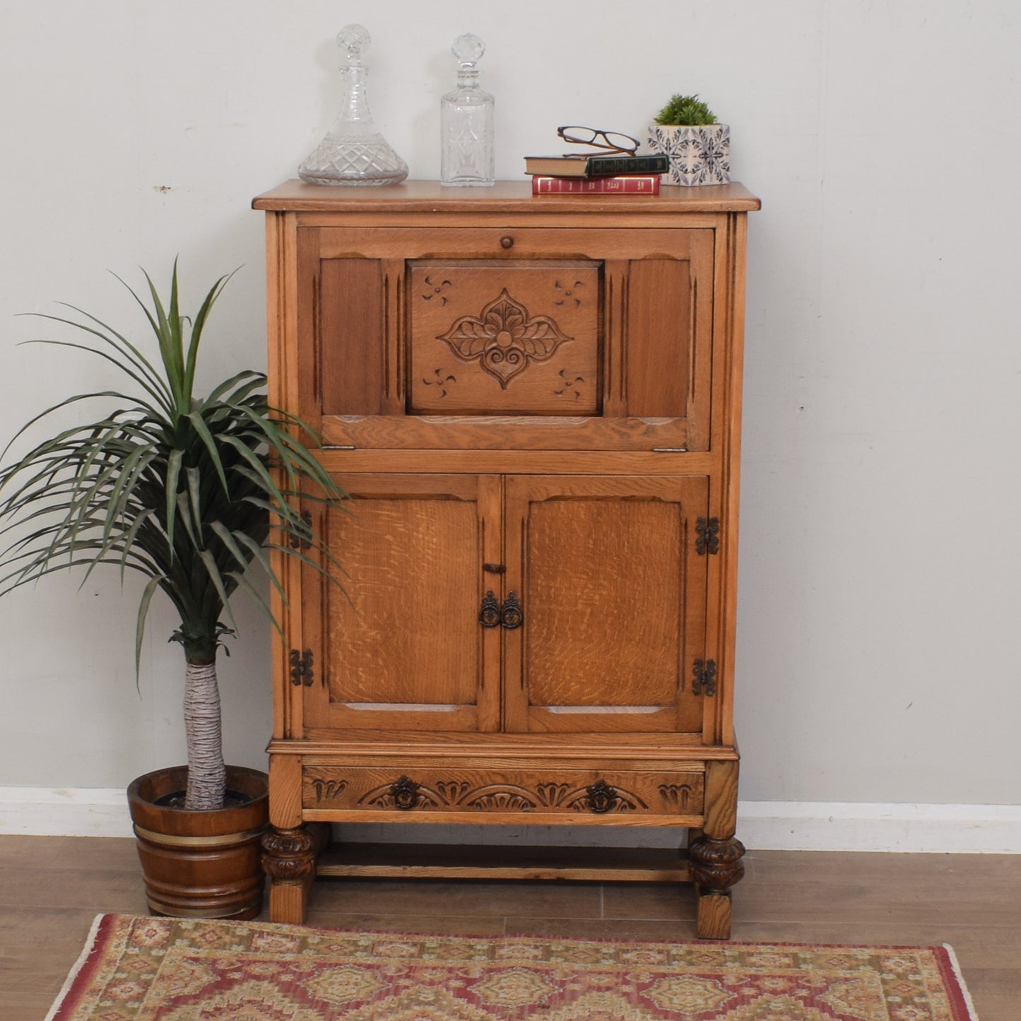 Restored Oak Drinks Cabinet