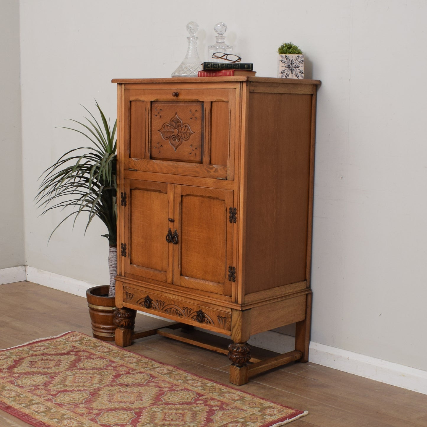 Restored Oak Drinks Cabinet